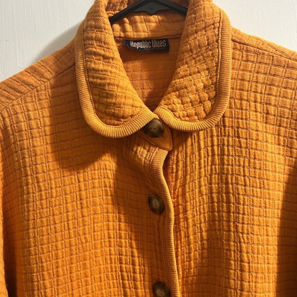 Orange Textured Women's Blazer